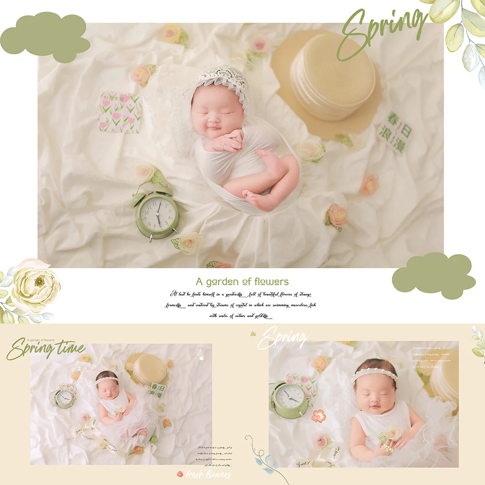 Newborn Photography Clothing Ins Style Baby Girl Dress Lace Hat Pillow Set Baby Photo Wrap Props Studio Shooting Accessories