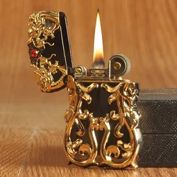 ZORRO Retro Lighter Original Embossed Dragon Grinding Wheel Windproof Lighter Cigarette Accessories Small Tool