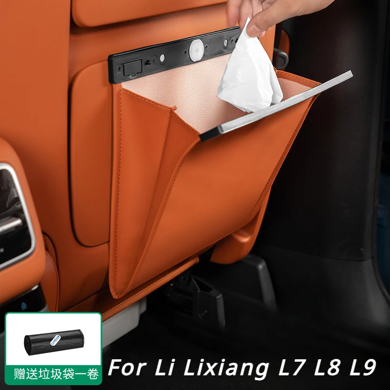 

Car Rear Garbage Bag for Li Lixiang L7 L8 L9 2022 2023 2024 Interior Car Seat Back Hanging Chair Back Storage Bag