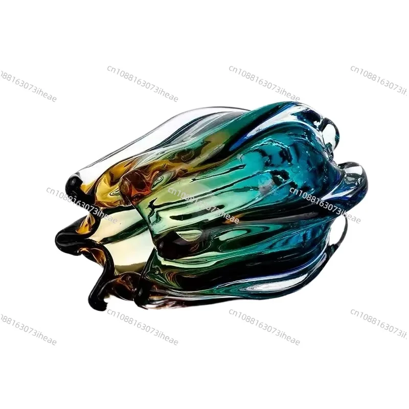 Light Luxury Gradient Glass Vase Living Room Flower Arrangement Vase Soft Decoration Room Decoration Accessories
