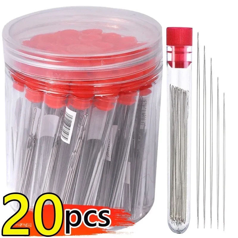 

20pcs Oar Twist Pearl Needle Special Needle for Pearl Piercing Beaded 5.5/12.8cm String Needle Extra Fine Perforation Gifts