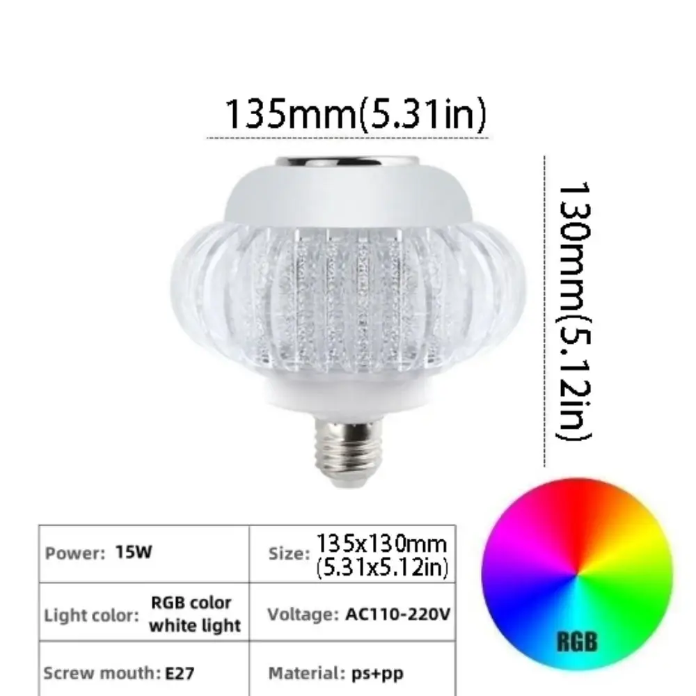 E27 قاعدة الموسيقى ضوء لمبة اللون تغيير سماعة لاسلكية تعمل بالبلوتوث RGB ضوء لمبة التحكم عن بعد RGB الضوء الأبيض لمبات LED الذكية #6