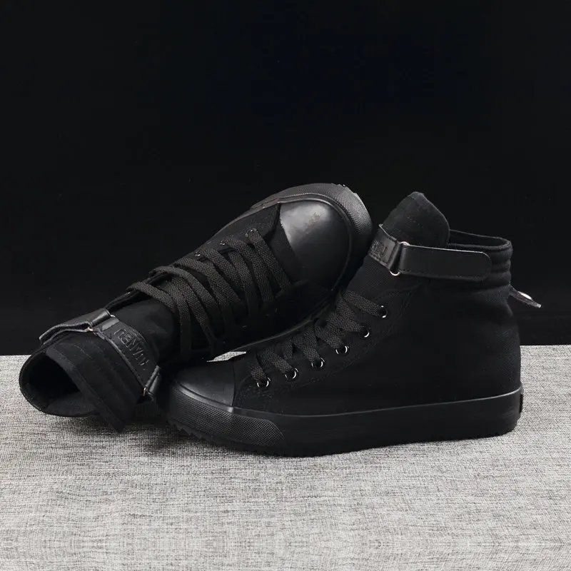 Fashion Sneakers Men Shoes Male Canvas Shoes High top Sneakers Men Casual Shoes Black White Cloth Footwear KA797