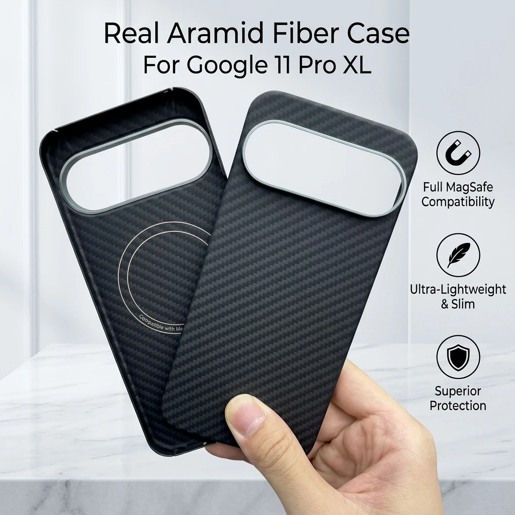 For Google Pixel 11 Pro XL Case Real Aramid Fiber Slim Shockproof Cover Magnetic Carbon Fiber Texture Hard Shell Coque