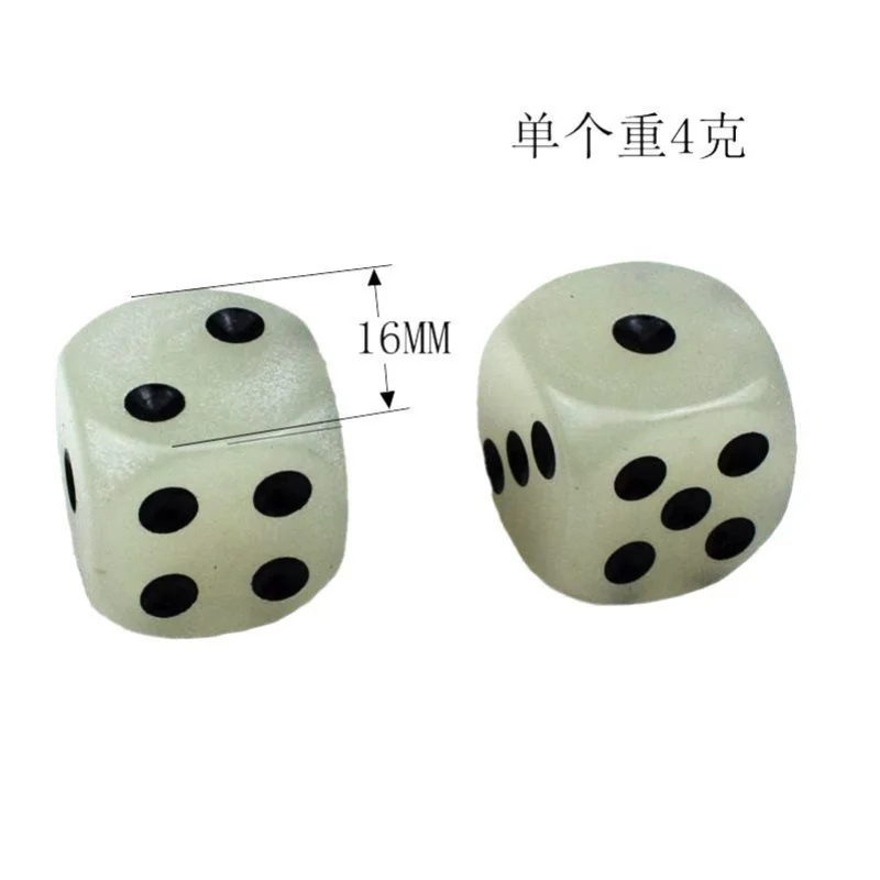 10Pcs/set New Foreign Trade Product 16MM Luminous Dice Fluorescent Effect Nightclub Bar Supplies