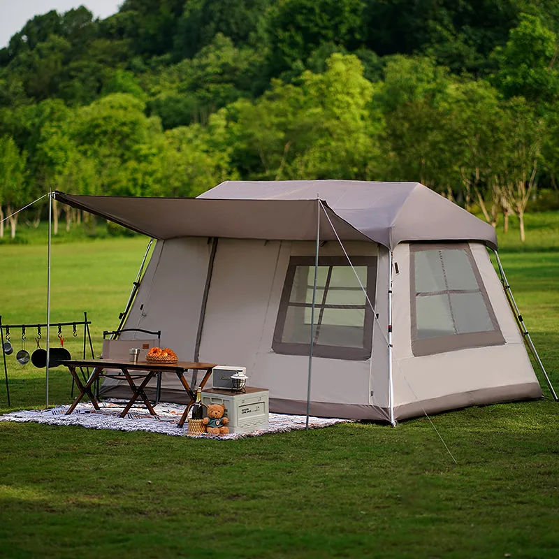 Rainproof Four-season Outdoor Rooftop Automatic Camping Tent Aluminum Pole Quick-Open Fully Sunproof Double Layer Oxford Cloth