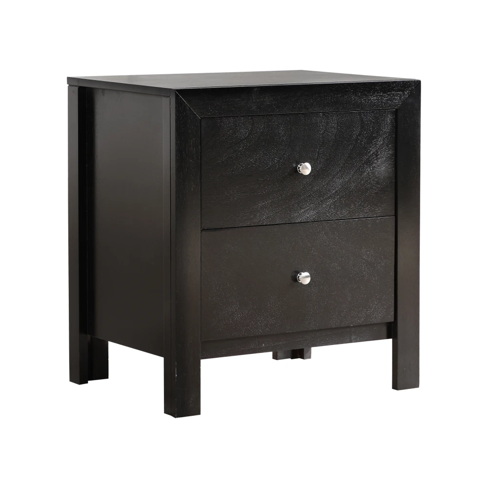 

Nightstands, Elegantly Designed Bedside Table In Chic Black, 25"H x 22"W x 17"D, Equipped with two spacious drawers for storage