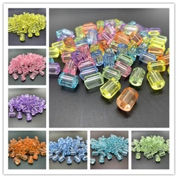 New 30pcs 12x7mm Transparent Cylindrical Straight Hole DIY Jewelry Loose Bead Accessories For Children's Handmade Beads