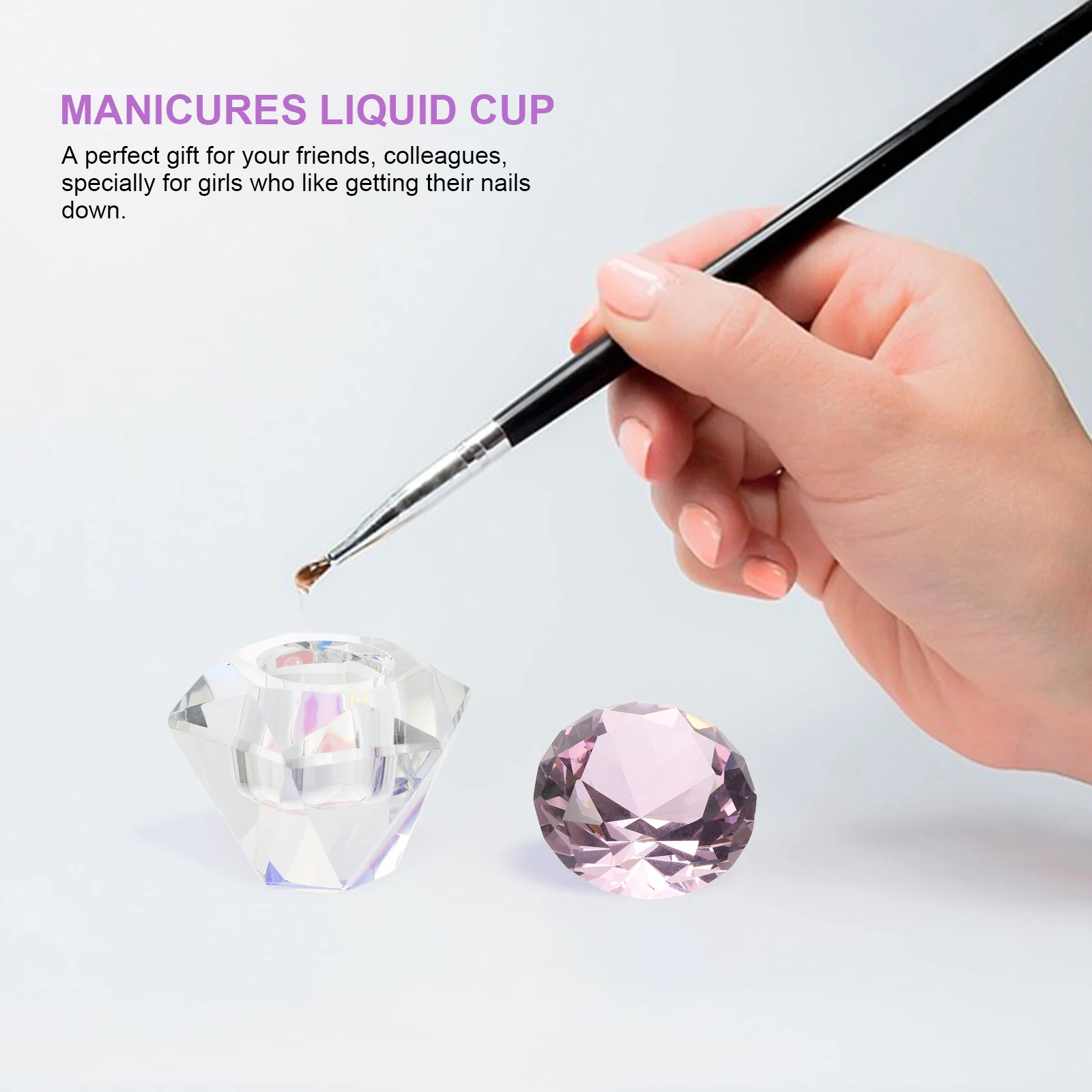 1Pcs Nail art Kristall Unregelmäßige Tasse Robuste Acryl Flüssigkeit Pulver Mischen Maniküre Salon Nagel Glas Behälter Wesentliches Zubehör