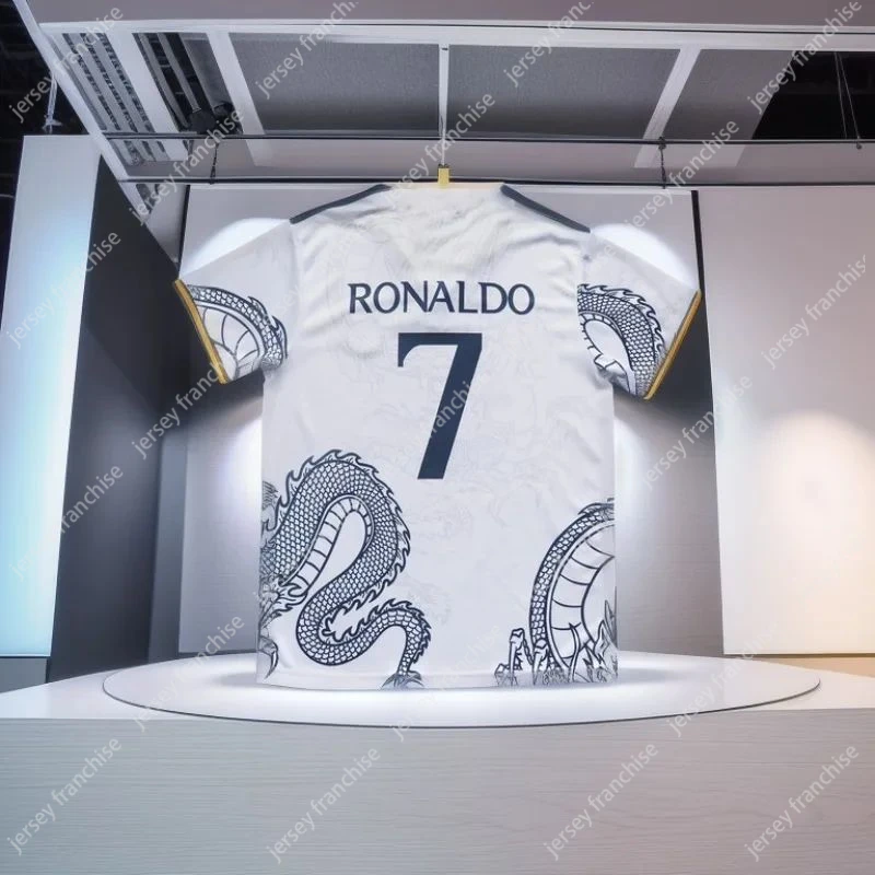 24/25 New C Ronaldo Fans Football Jersey T-shirt Mens Football Sports T-shirt Boys Dragon Pattern Football Training Suit Tshirt