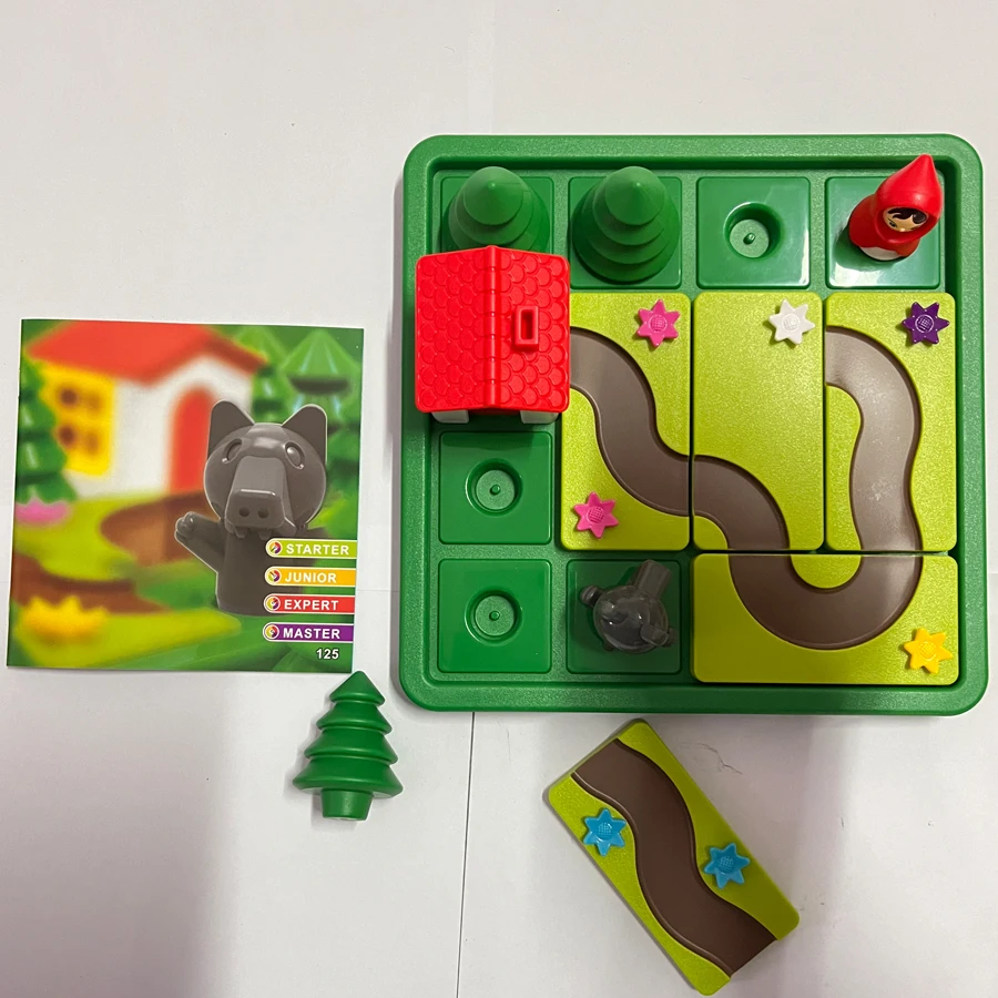 작은 돼지 보드 게임 유아 논리 퍼즐 게임 60가지 도전 문제 교육용 동화 퍼즐 어린이 테이블 게임 장난감