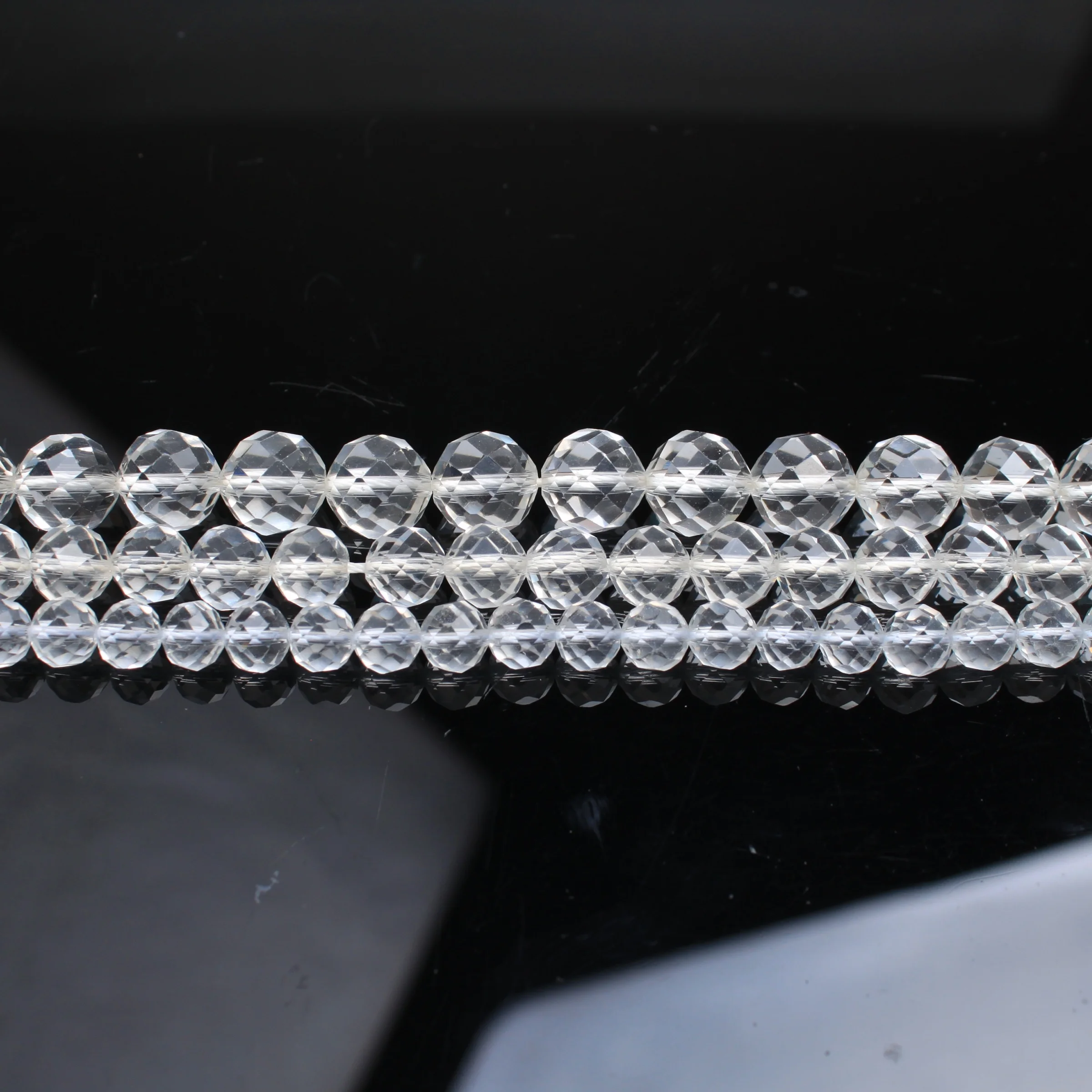 

Factory wholesale natural stone AAA white crystal handmade engraved beads 6-10mm DIY bracelet accessories Baroque hard cutting