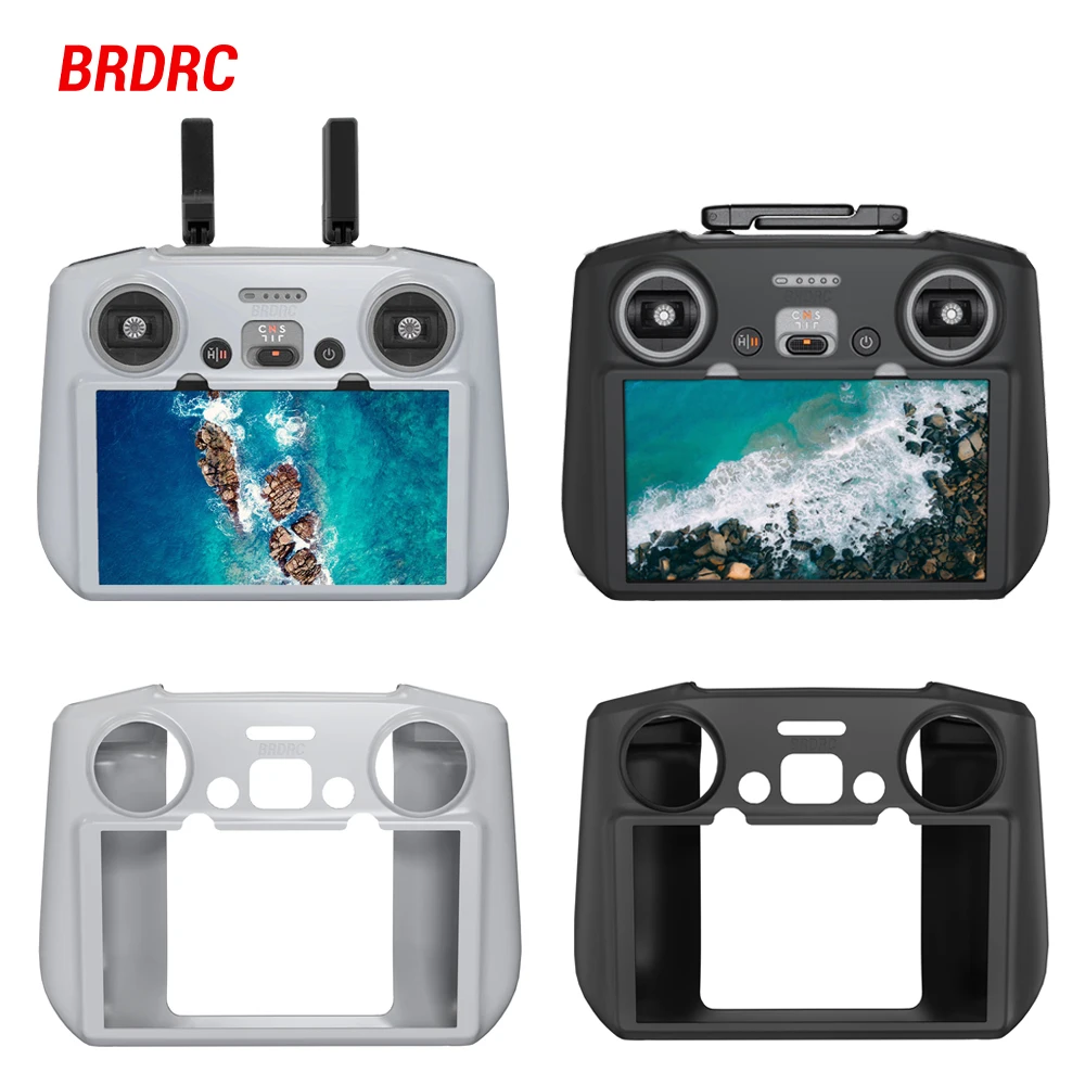 BRDRC Silicone Case for DJI Mini 4 Pro/Air 3 Drone RC 2 Sleeve Scratch Proof Protection Cover Shell Remote Control Accessory