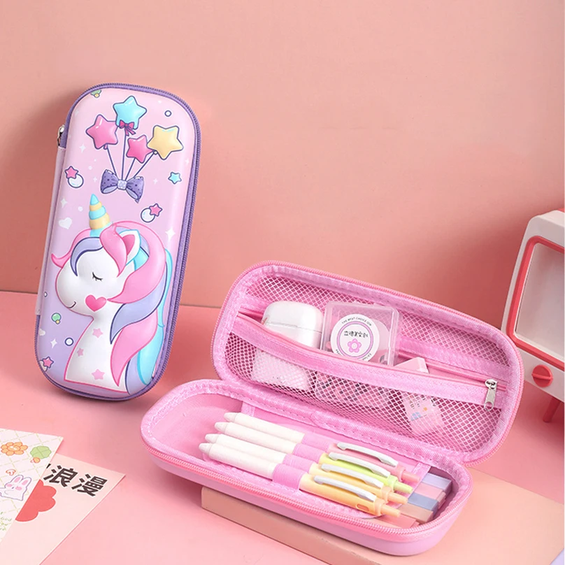 Unicorn Pencil Case 3D Cartucheras Escolares Pencilcase School Supplies Large Capacity Kalemlik Kawaii Stationery Pencil Box