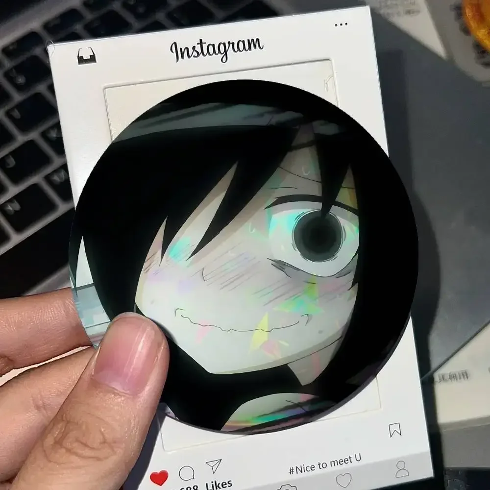 Game Character Tomoko Kurok For Badge Laser Holographic Custom Badge Image Metal Lapel Brooch For Clothing Backpack Decorative