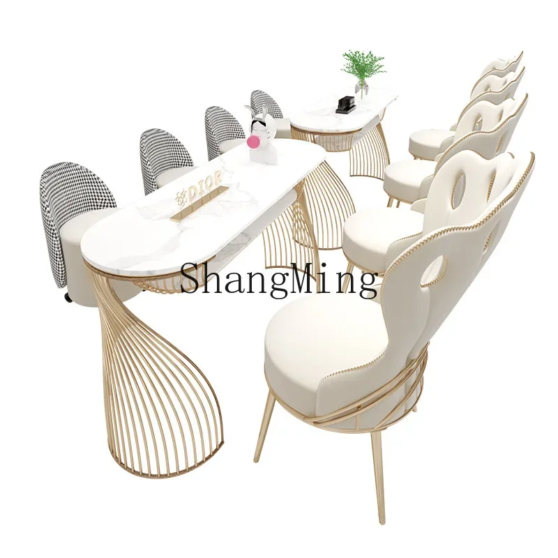 FGロックプレートインターネットセレブネイルテーブル＆チェアセット組み合わせアイアンアートシングルダブルネイルサロンネイルテーブル