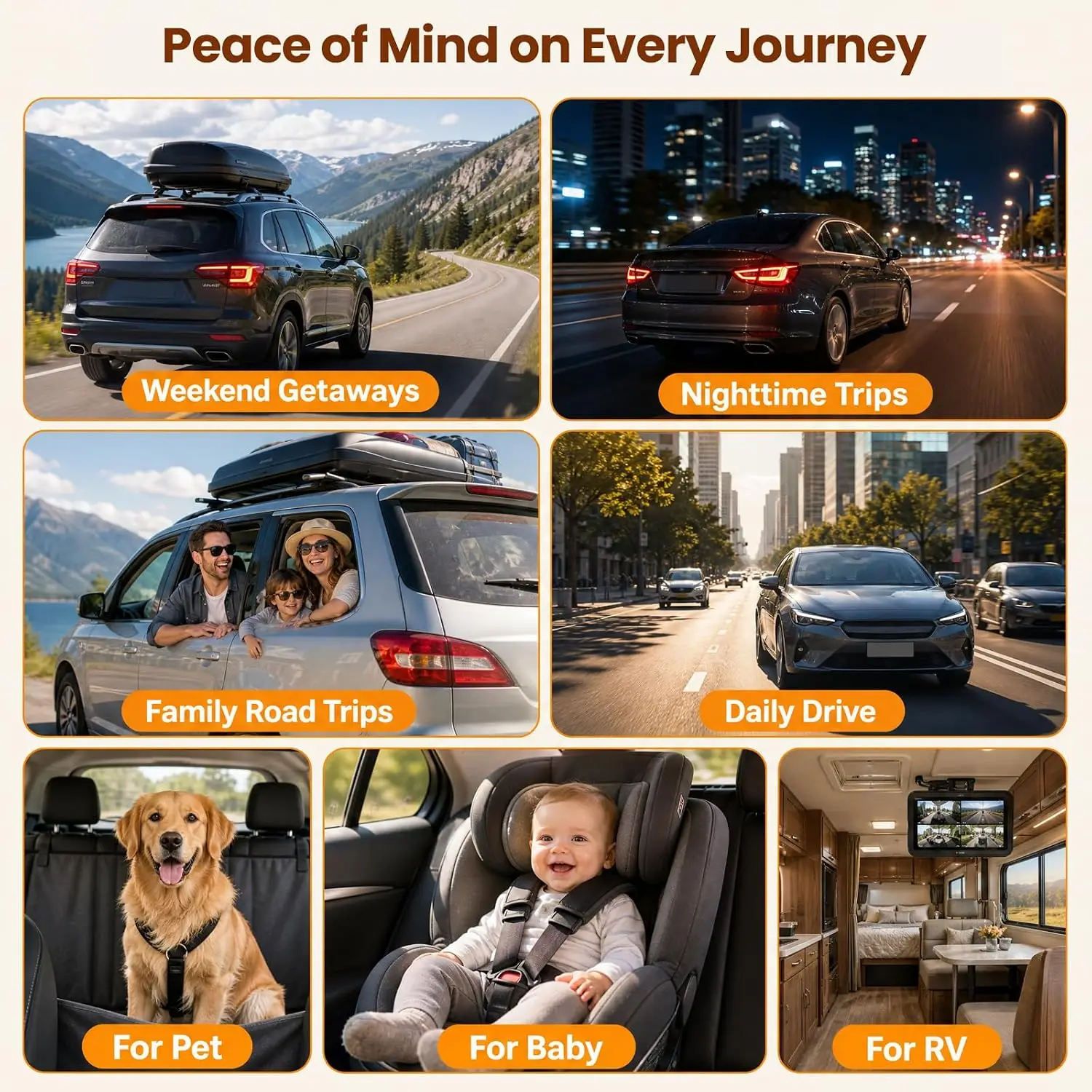 Crisp Video Baby Car Camera And Wide-angle View Complete Baby Monitoring In Any Vehicle Combined