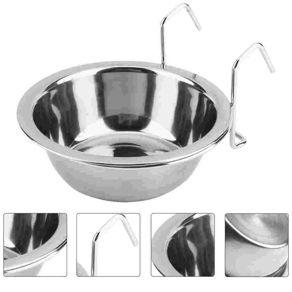 

2 Sets Hanging Dog Bowl Puppy Food Pet Water Dispenser Crate Stainless Steel Cage