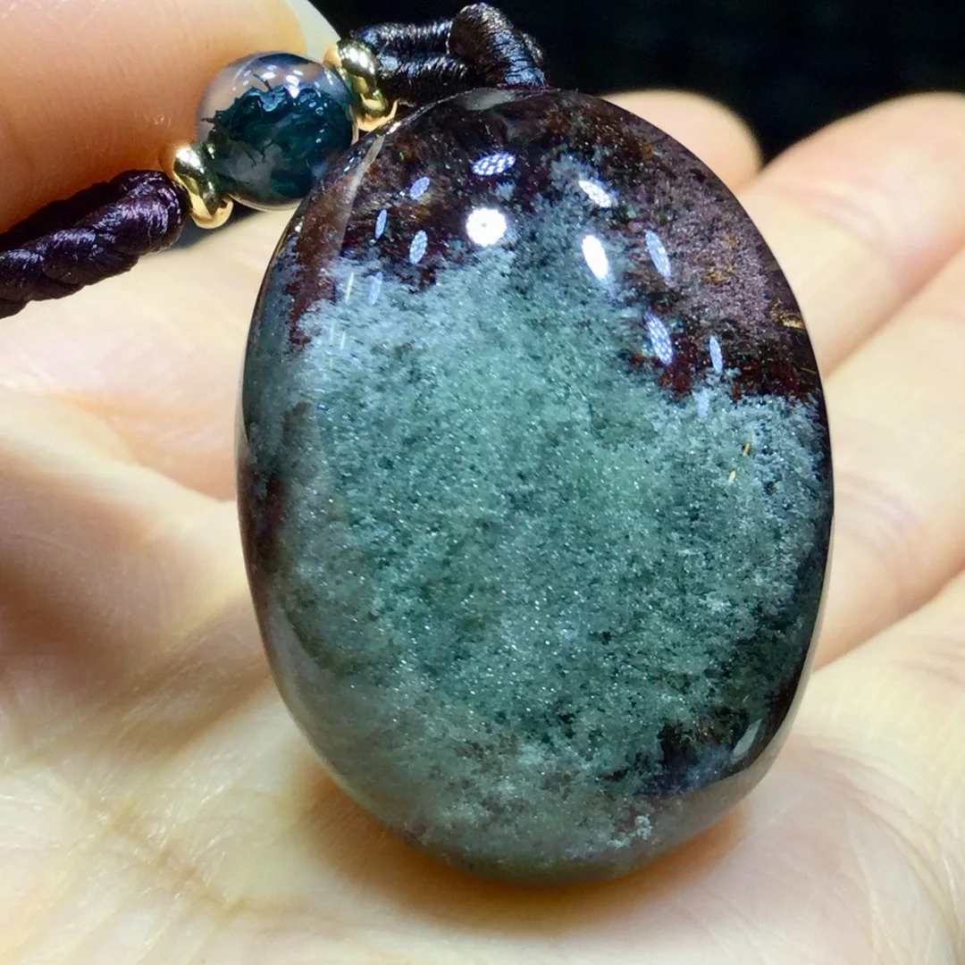 

Natural Green Phantom Quartz Pendant Jewelry the Buddha Women Man 30.5*22.5*16mm Necklace Phantom Rare Garden AAAAAA
