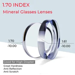 1.70 High Grade Mineral Glasses Super Thin Lenses With Coating  Anti Reflection/Scratch Prescription Optical Great Hardness