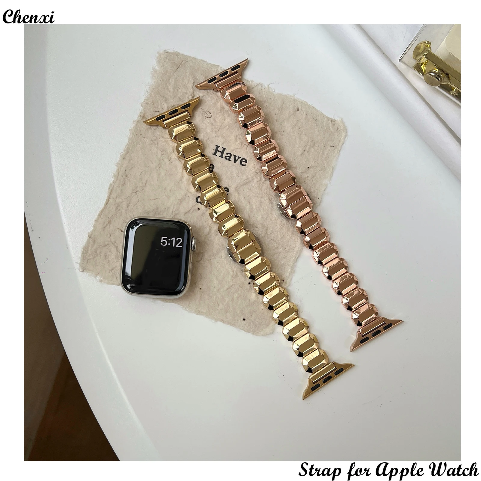 

Metal Strap for Apple Watch Band Block Bracelet Chain for Iwatch987654SE Ultra Men and Women38 40 41 42 44 45 49mm Fashion Wrist