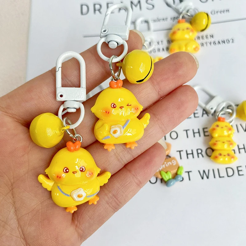 Little Yellow Chicken Chaveiro Para Mulheres Chaveiro Bonito Para Meninas, Amigo Dos Desenhos Animados, Saco Kawaii, Caixa De Fone De Ouvido, Telefone Charme Jóias