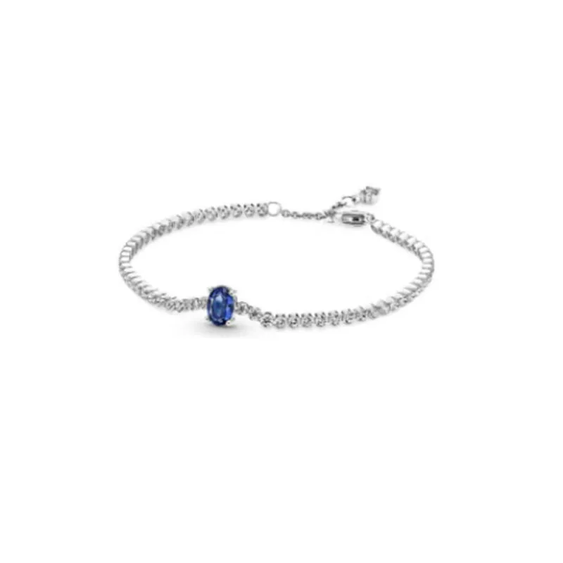 New 925 Sterling Silver Fashionable Hip Hop Style Classic Full Zircon Tennis Shining Bracelet Exquisite Bracelet DIY Couple Gift