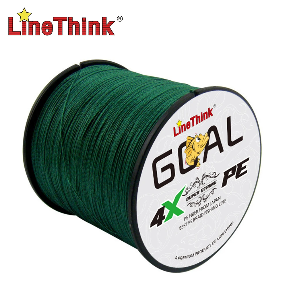 Linethink Goal 300m / 500m Wytrzymała 4-splotowa plecionka wędkarska PE, super mocna, odporna na ścieranie, gładkie rzucanie, akcesoria do wędkarstwa morskiego