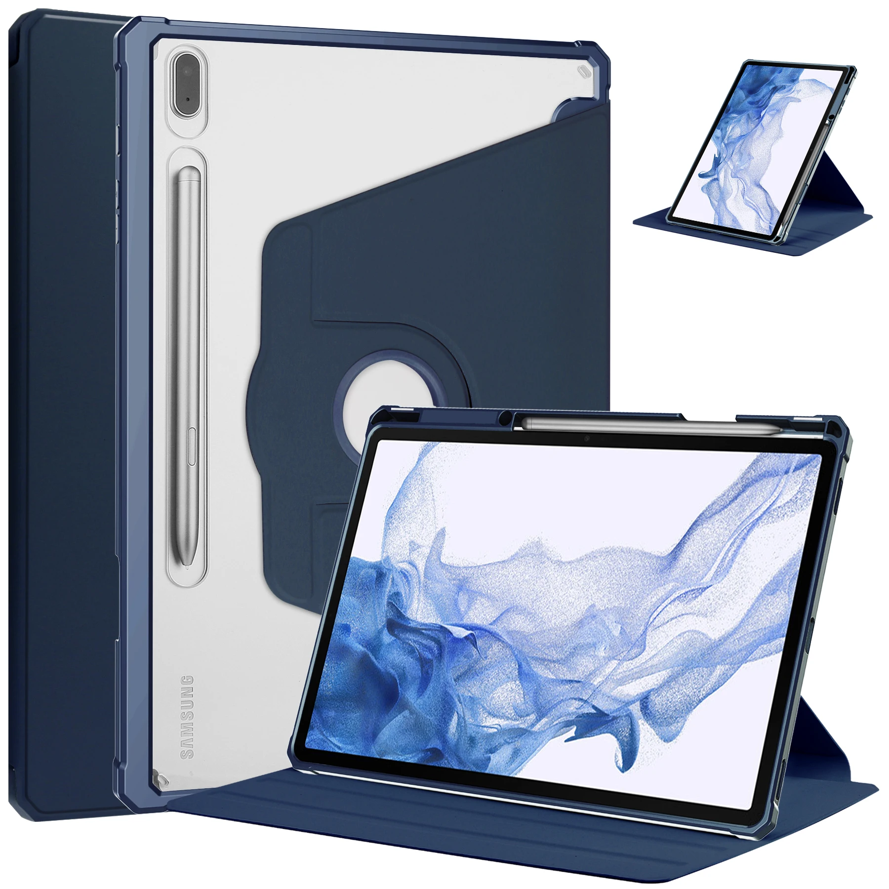 

Hybrid Slim Case for Samsung Galaxy Tab S6 lite 10.4 sm-p610 p615 P613 P619 360 Rotating Swivel Smart Cover with Pencil Holder