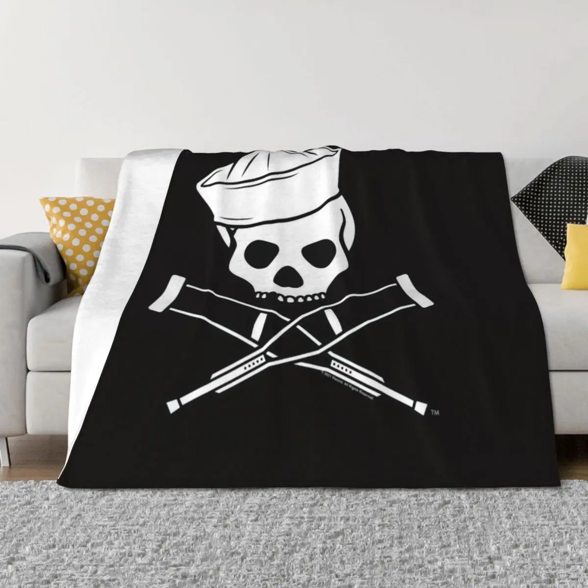 

Jackass Sailor Skull And Crutches Logo Throw Blanket Moving For Decorative Sofa Thins Soft Blankets
