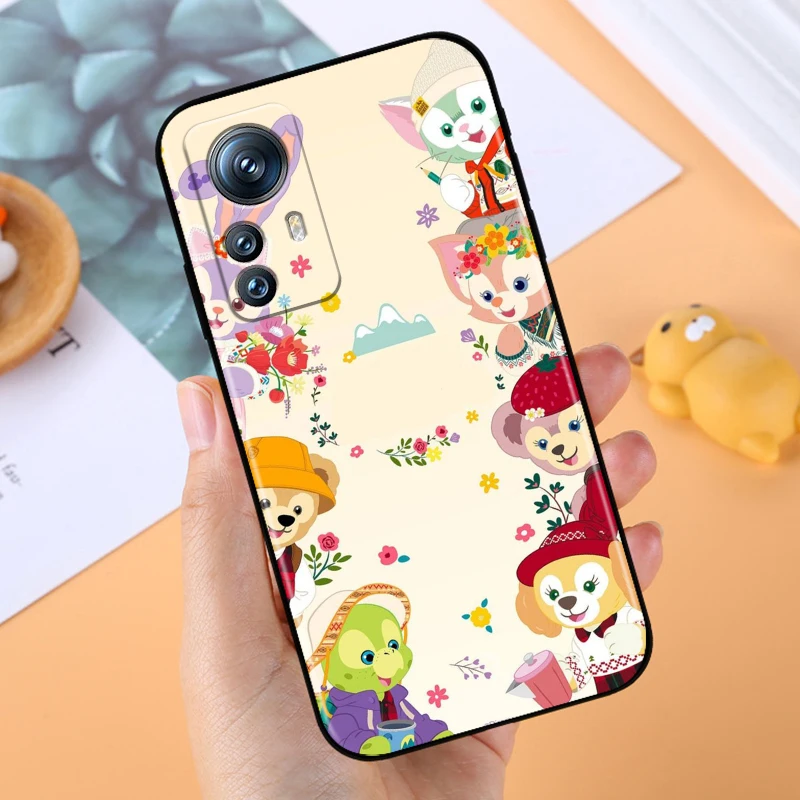 The Disney Bear Duffy Art For Xiaomi Mi 14 13T 13 12T 12 11T 11i 11 A3 10T 10 9 Pro Lite Ultra 5G Black TPU Phone Case