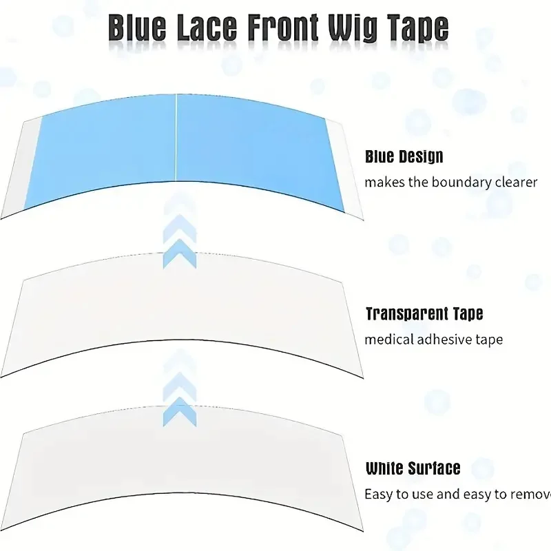 레이스 가발 또는 투피 방수 양면 초박형 블루 레이스 테이프, 패키지 당 36 개