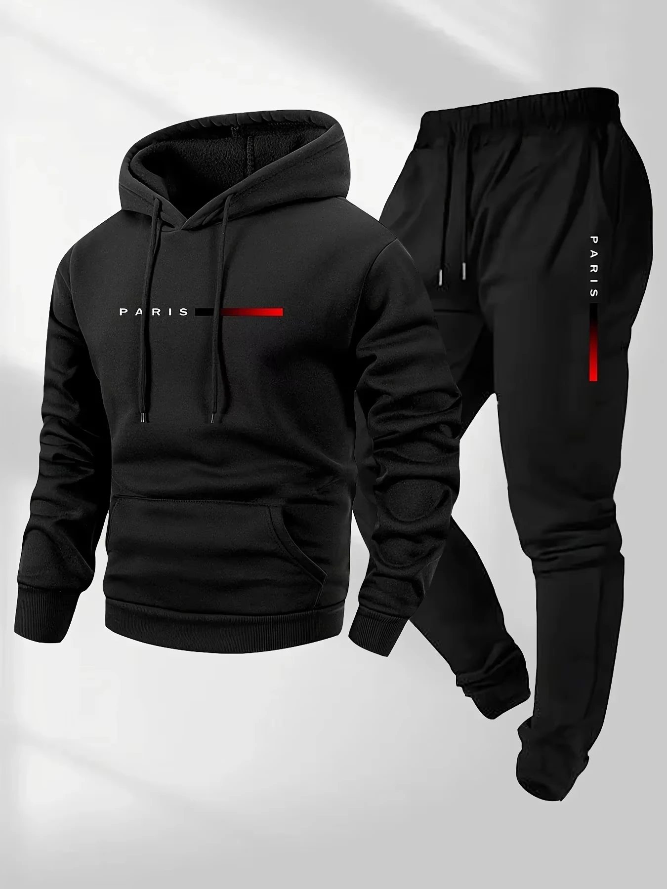 

Printed sportswear set (men's version): Hooded one-piece sports shirt, long pants set, warm-up set.