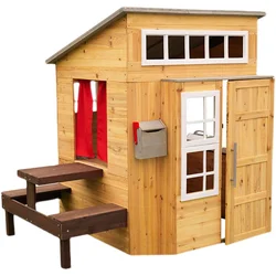 Kindergarten wooden house small house solid wood outdoor mobile children's room game toy cabin