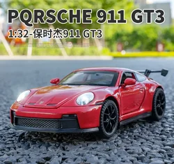 1:32 포르쉐 911 GT3 하이 시뮬레이션 다이캐스트 금속 합금 모델 자동차 사운드 라이트 풀백 컬렉션, 어린이 장난감 선물 F582