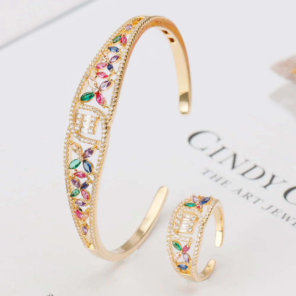 女性のための豪華なアンチアラビアンブレスレット,ファッション,ジュエリーセット,マルチカラー,改良された,ドバイ,新しいコレクション,2023