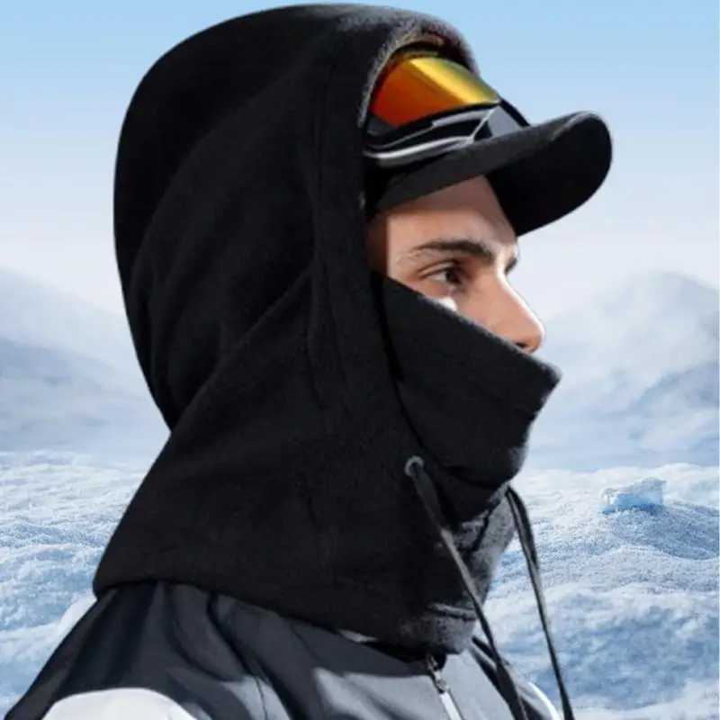 Mascarilla facial de invierno, capucha cálida para invierno, mascarilla térmica para la cara, bufanda con capucha a prueba de viento, gorro para clima frío, calentador de cuello para esquiar en hielo