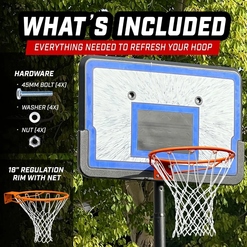 حافة كرة سلة فولاذية مقاس 18 بوصة - تصميم ثابت أو منفصل - تركيب سهل للمرآب والممر للرياضات الخارجية #5