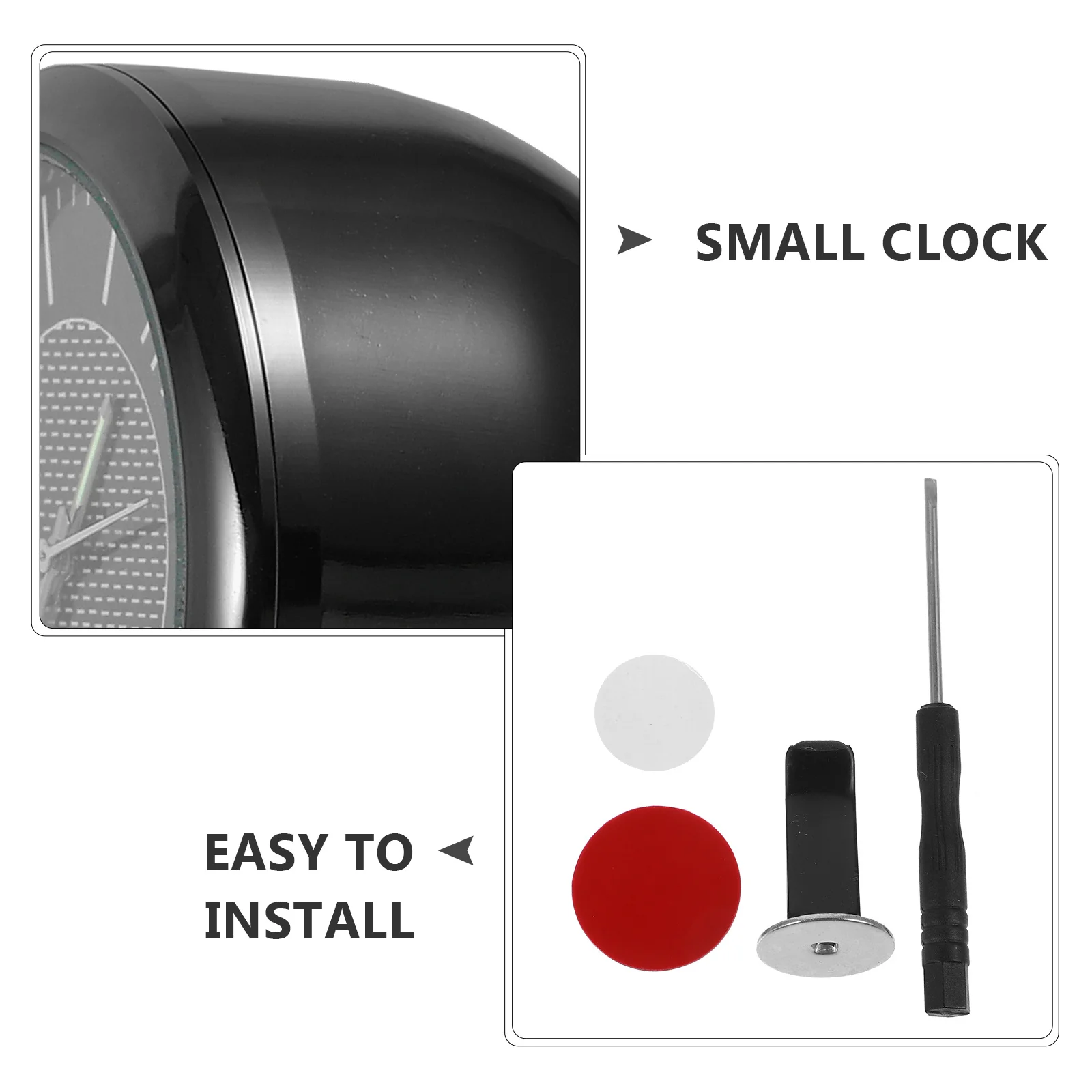 

Glow in Dark Mini Clock Car Dashboard Accessory Small Portable Nightstand Metal Vehicle Interior Decor Small Clock