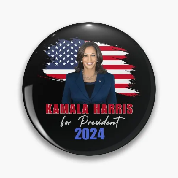 Kamala Harris For President 2024  Soft Button Pin Metal Clothes Women Cartoon Decor Lover Hat Funny Creative Lapel Pin Gift