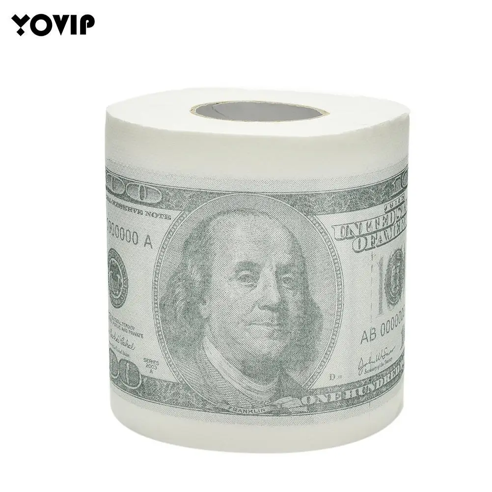 Rollo de papel higiénico creativo, rollos suaves mágicos, billete de dólar, $100 USD, novedad