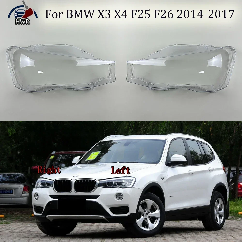 

For BMW X3 X4 F25 F26 2014 2015 2016 2017 Headlamp Cover Headlight Shell Transparent Lens Plexiglass Replace Original Lampshade