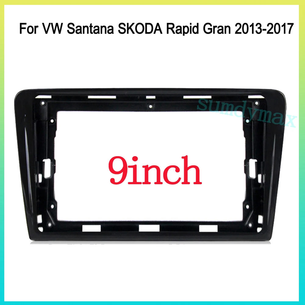 

9-дюймовая рамка для автомобильного радиоприемника для VW Santana SKODA Rapid Gran 2013-2017, жгут проводов стерео панели, комплект крепления декодера