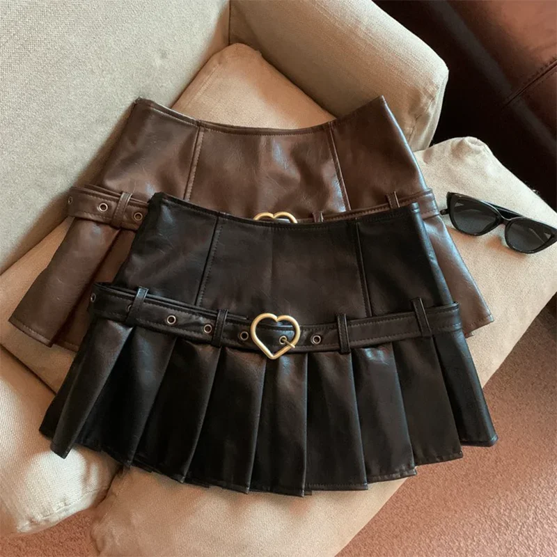 Women's A-line Mini Skirt Y2K Fashion Japanese Harajuku High Street 2000s Style Aesthetics Academy Retro Skirt Clothing