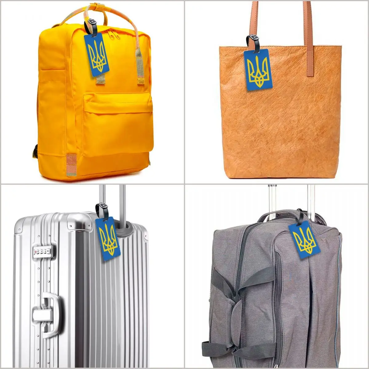 Étiquette de Bagage Personnalisée du 21e Trident, Protection de la Vie Privée, Armoiries de l'Ukraine, Étiquettes de Bagages, Sac de Voyage, Valise Attro