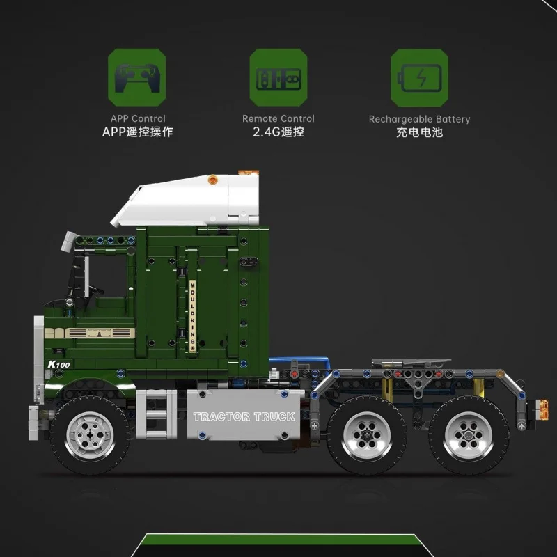 Mold King 13202 Technische Auto Speelgoed De Gemotoriseerde K100 Aerodyne Tractor Truck Bouwsteen Baksteen Montage Kinderen Kerstcadeau