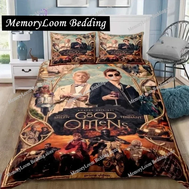 

Good Omens Love Bedding Set Single Twin Full Queen King Size Bed Set Adult Kid Bedroom Bedding Gift Home Textileextile