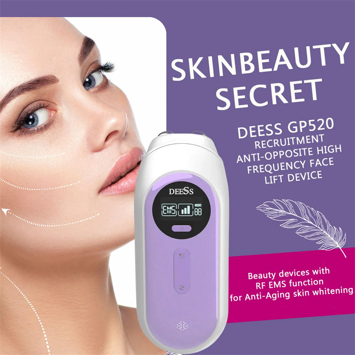 DEESS GP520 Microcurrent Facial Device -Types,Reduces for All Skin，Instant Lift,Conceals Dark Circles,Reduces Puffiness,Smooths