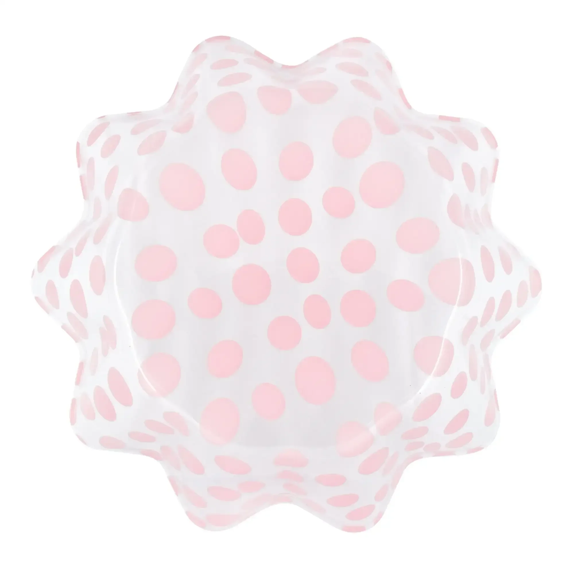 Tigela de plástico com pontos rosa