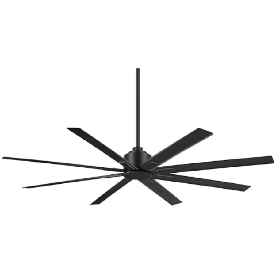 Outdoor ceiling fan for patios and decks, ABS plastic in coal finish, ultra-quiet DC motor, 65-inch blade span, energy-efficien